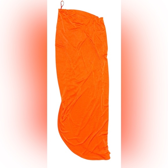 NWT JLUXLABEL Women’s Orange Strapless Ruched Side-Slit Dress - Size XXL - Picture 6 of 8